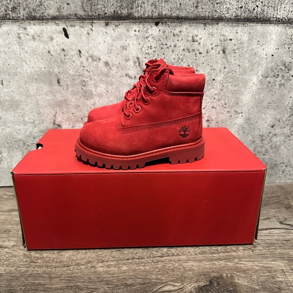 RED TIMBERLAND TODDLER BOOTS - Picture 3 of 4